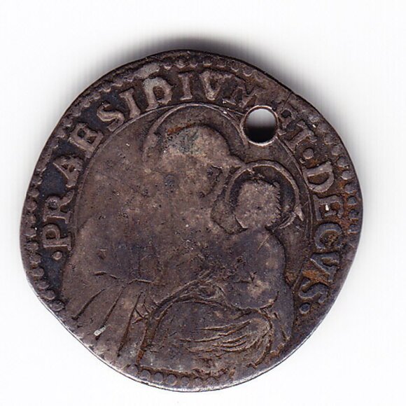 1666 Alexander VII PON MAX 'Holed' Bononia Docet Coin (b304) - Picture 2 of 2